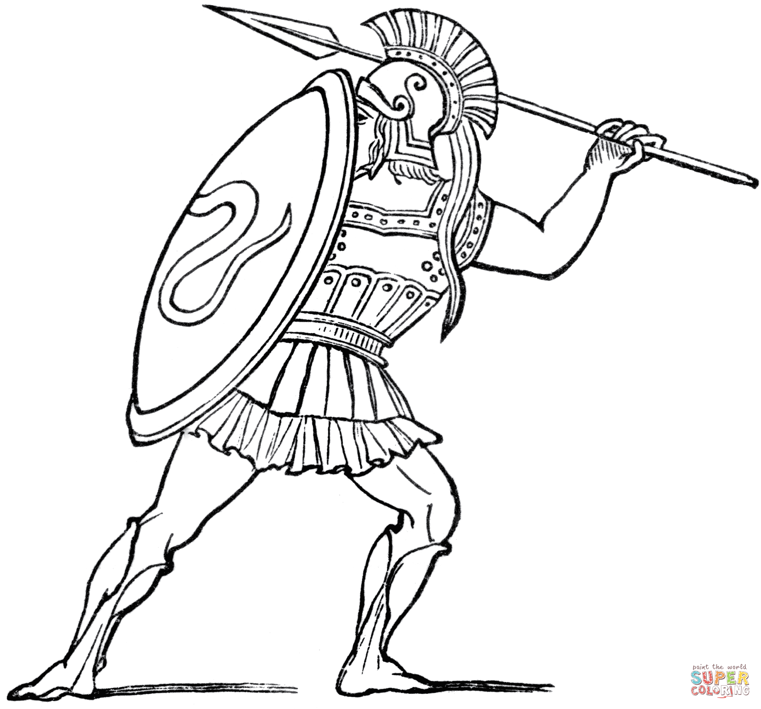 warrior coloring page