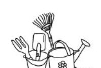 gardening tools coloring pages