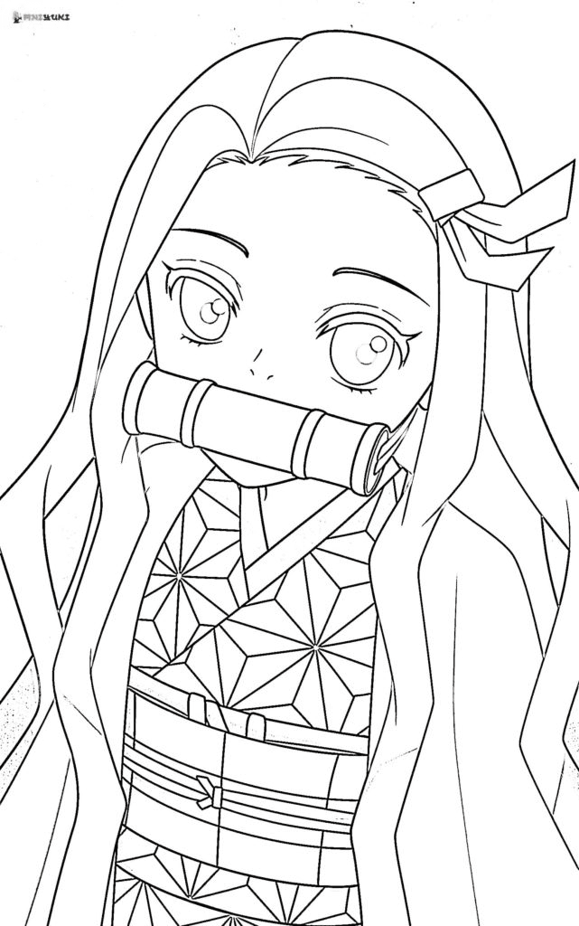 nezuko coloring page