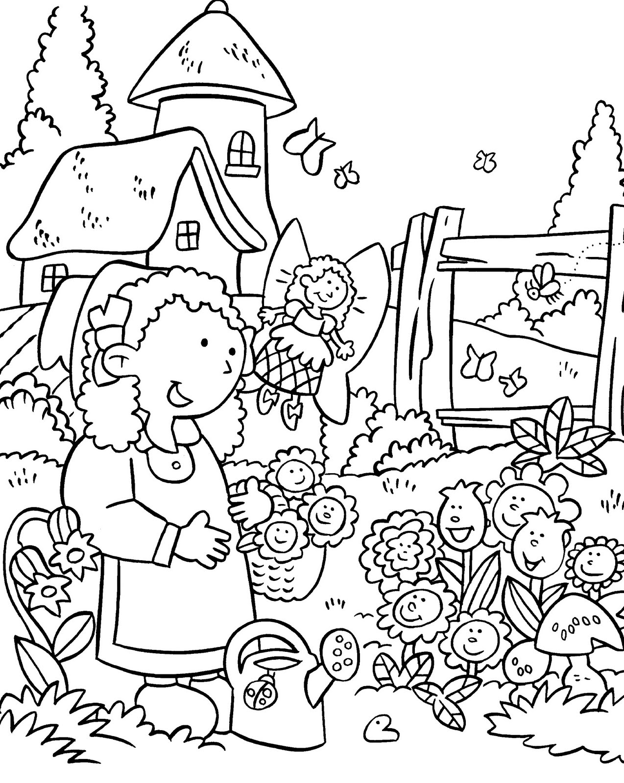 coloring pages gardening