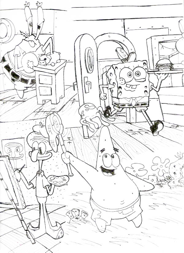 krusty krab coloring page