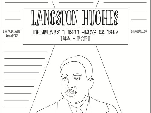 langston hughes coloring page