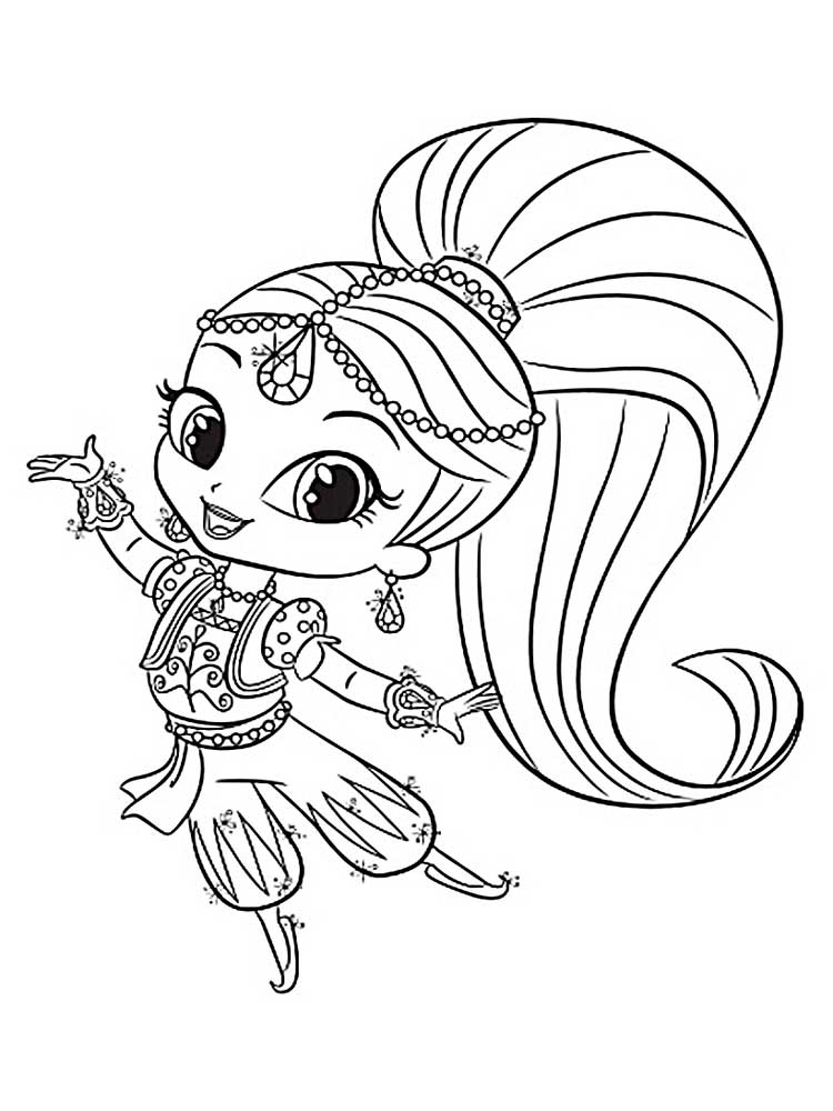 shimer and shine coloring pages