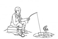 ice fishing coloring pages