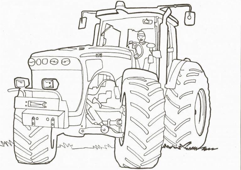 ausmalbild traktor mit ladewagen