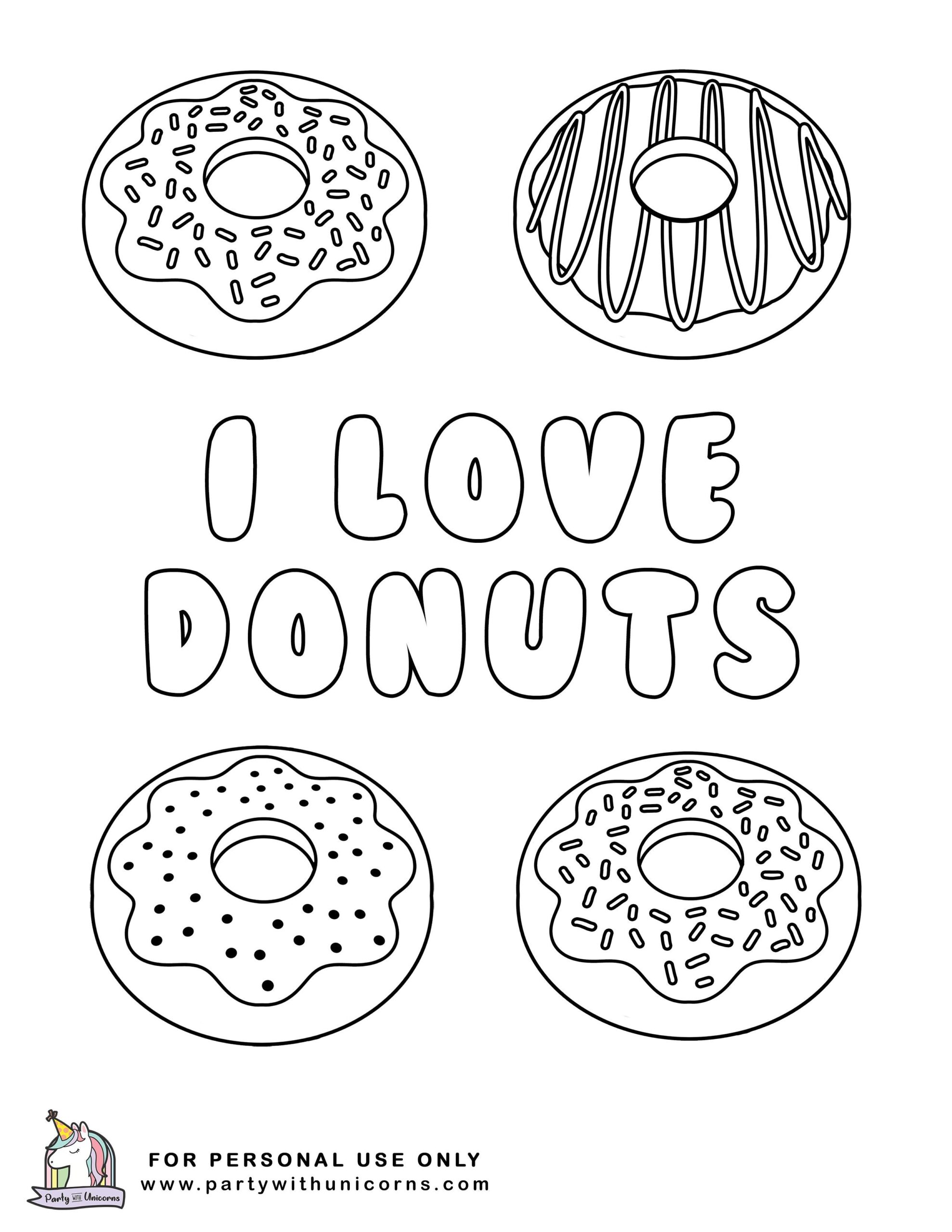 donut coloring pages free