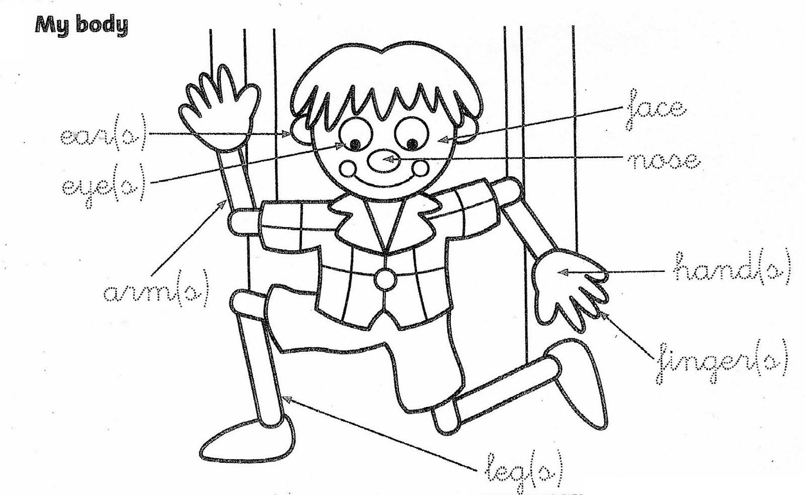 parts of the body coloring pages for preschool