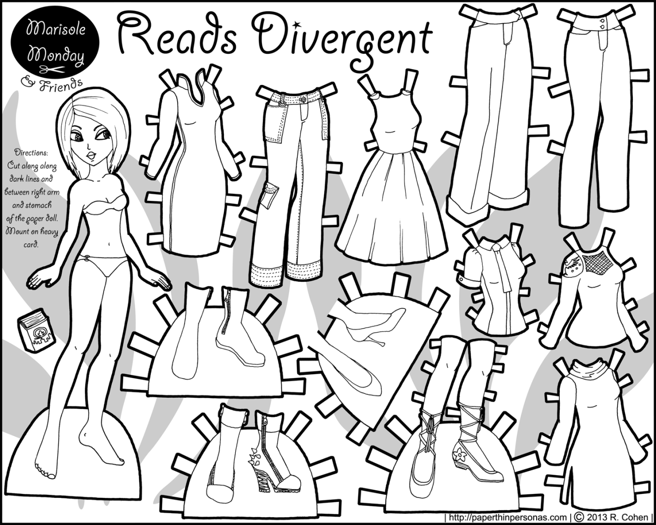 marisole monday paper doll coloring pages