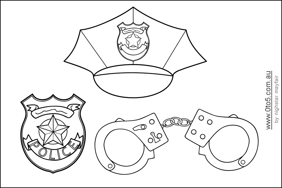 police hat coloring page