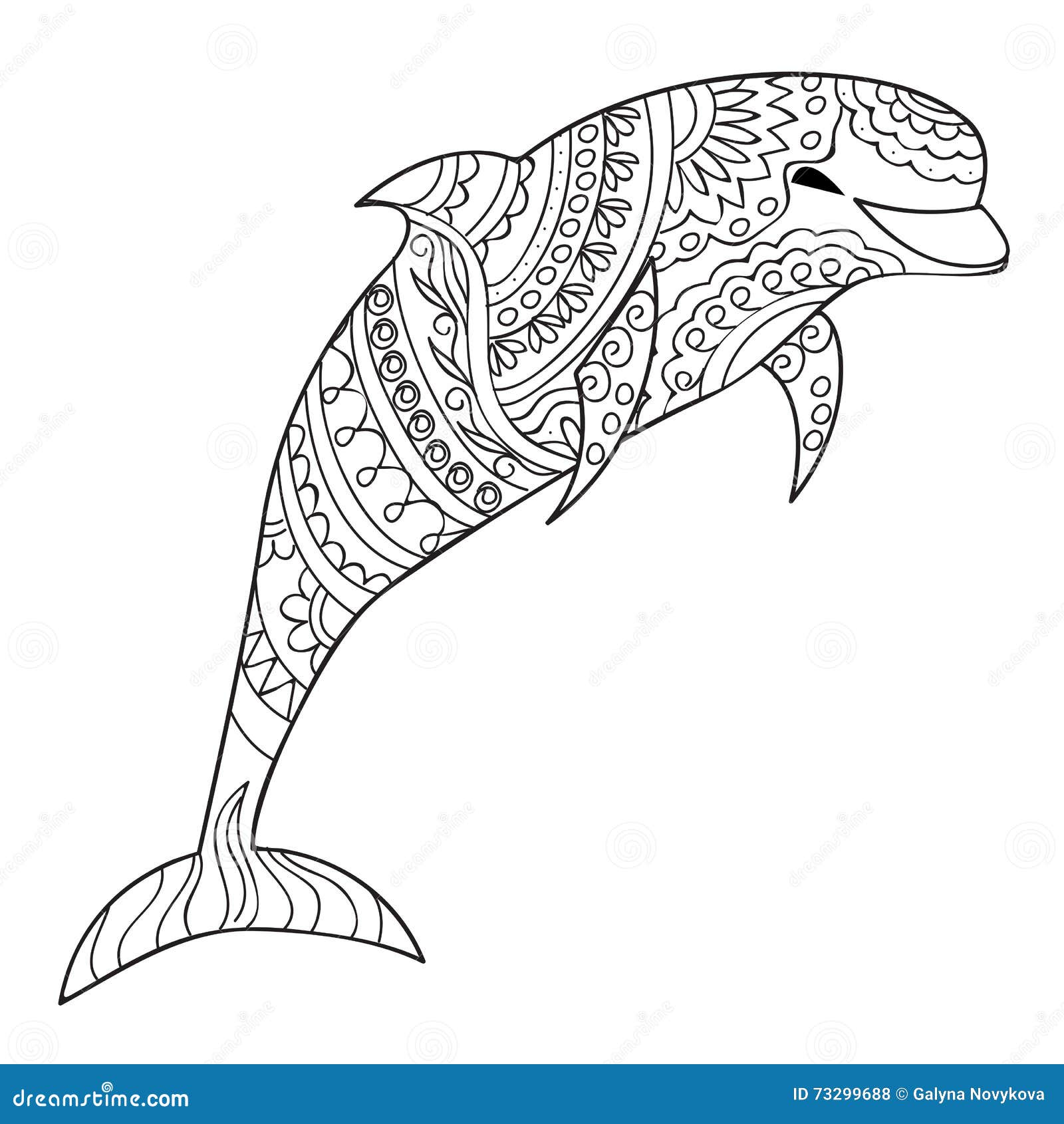 Coloring Dolphin Mandala Vector Illustration | CartoonDealer.com #70234554