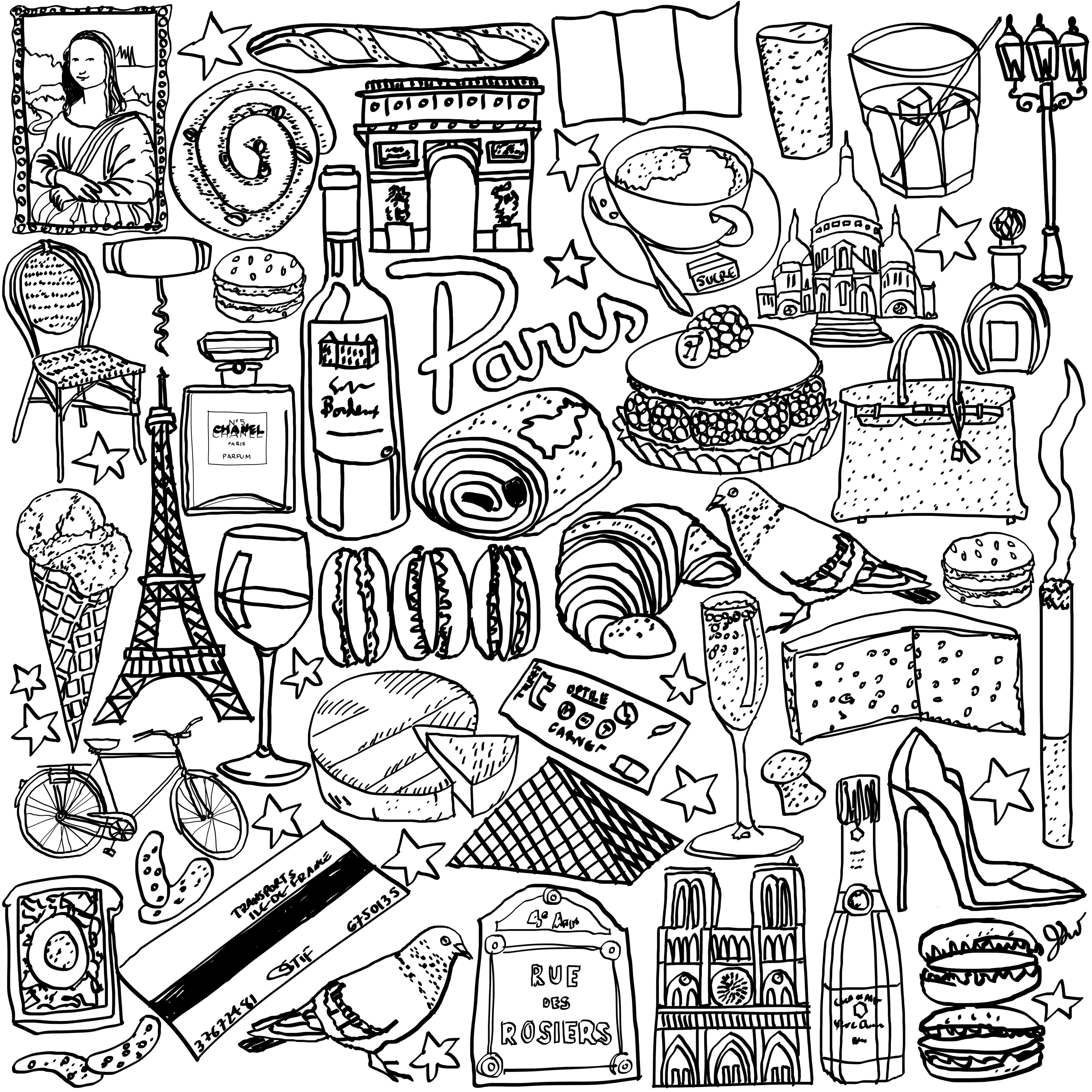 French Coloring Page