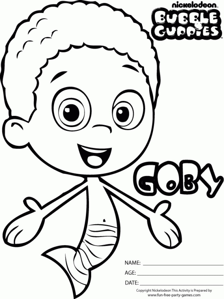 bubble guppies coloring pages