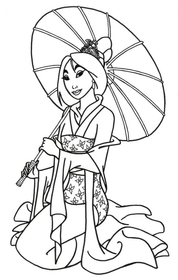 mulan coloring page