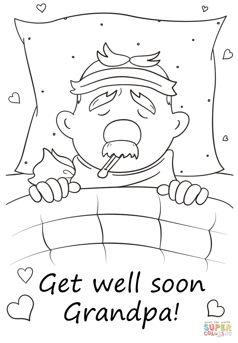 coloring pages get well soon