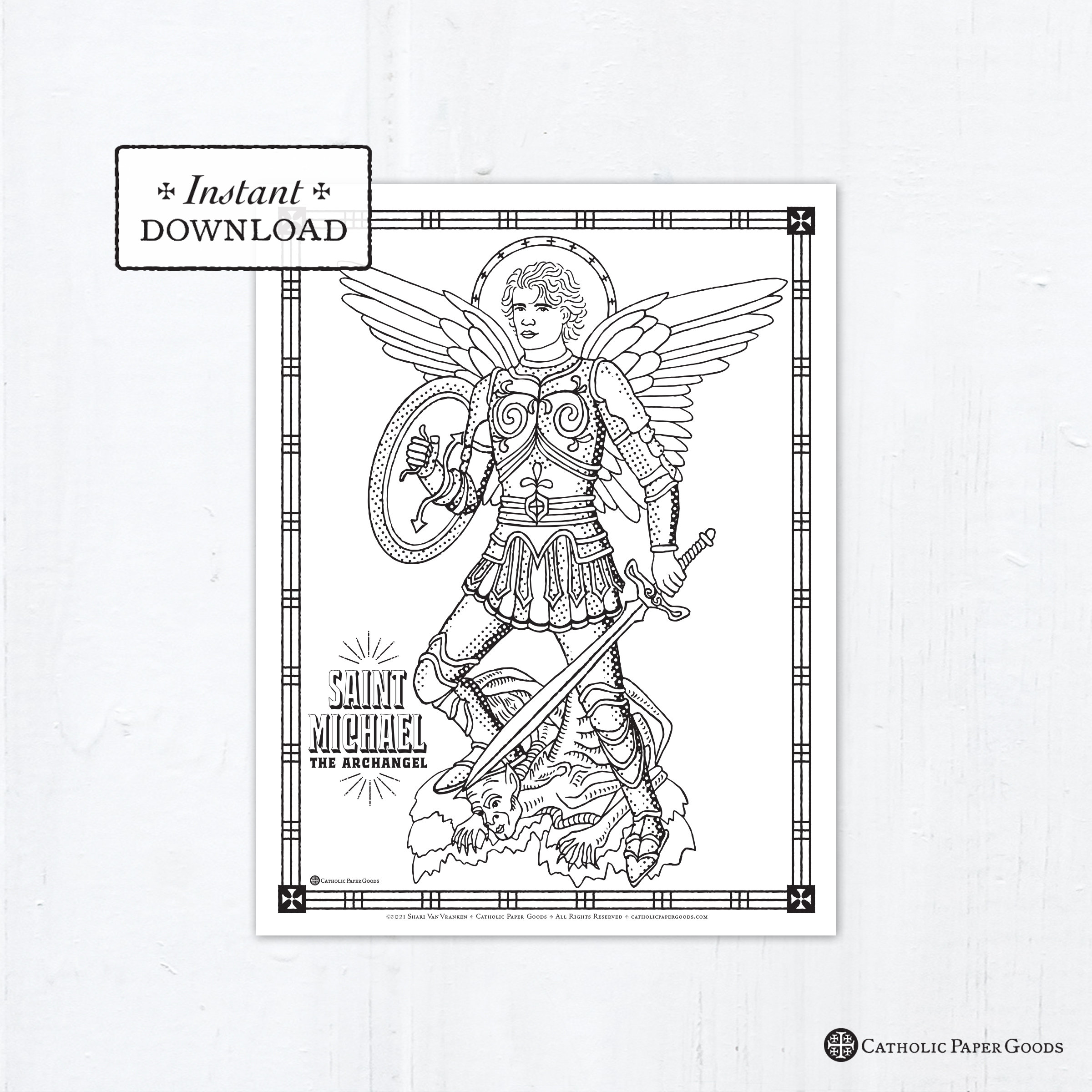 st michael the archangel coloring page