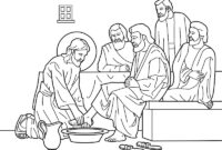 jesus washes the disciples feet coloring page