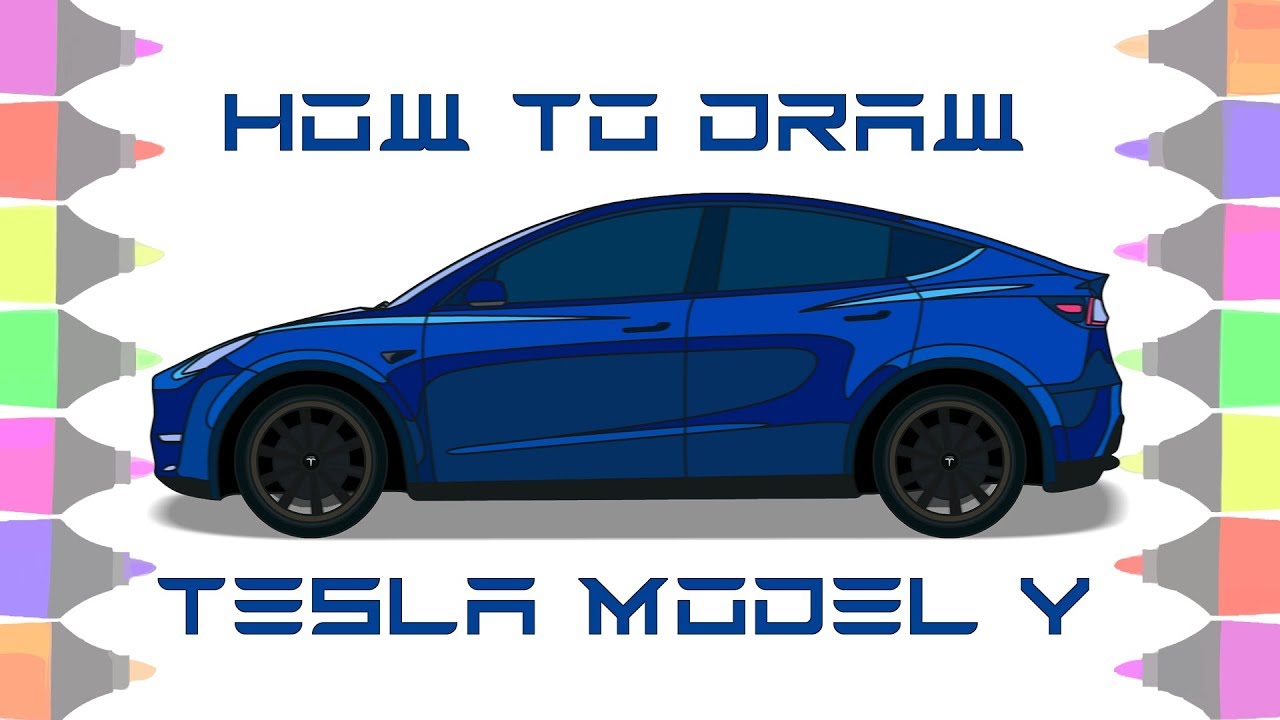 tesla model y coloring page