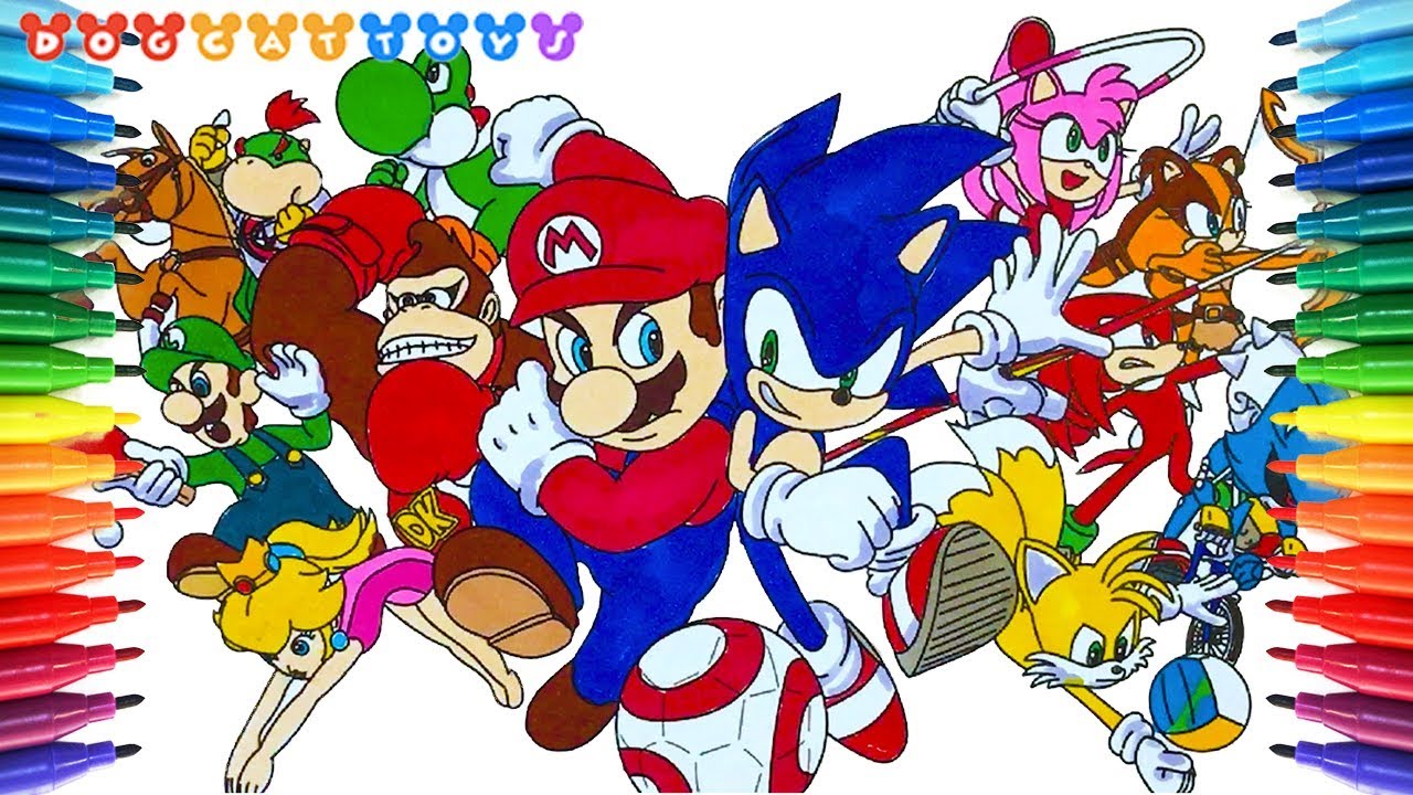 mario and sonic at the olympic games coloring pages