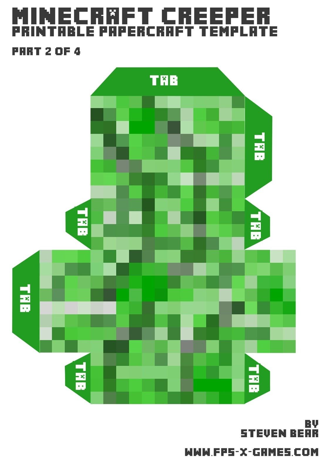 minecraft creeper ausmalbilder - Printable Papercrafts