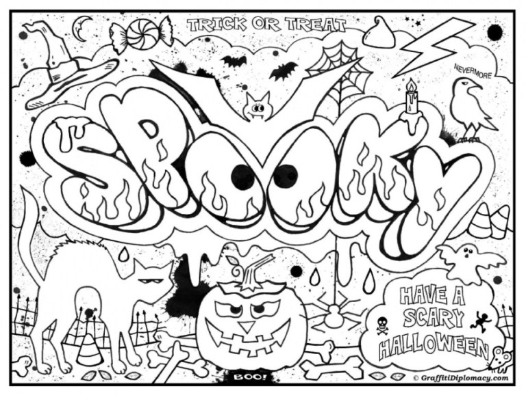 hard graffiti coloring pages