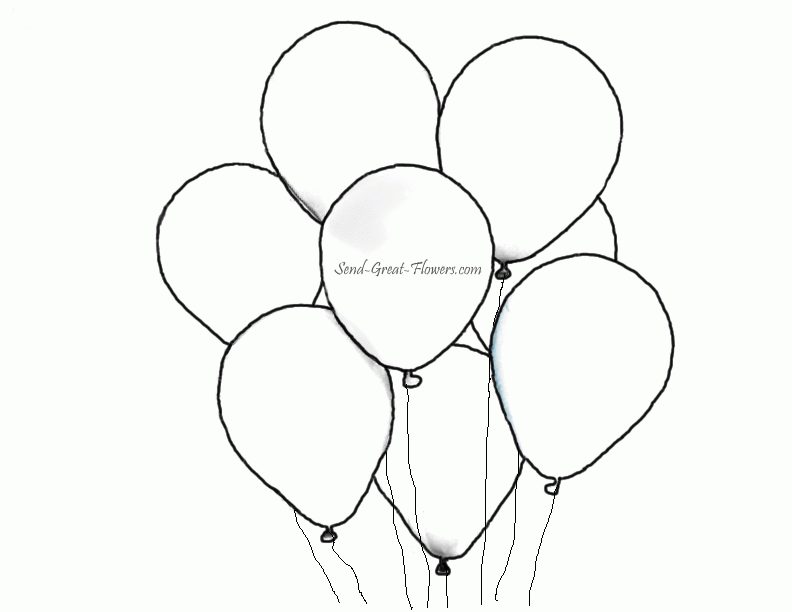 birthday balloons coloring page