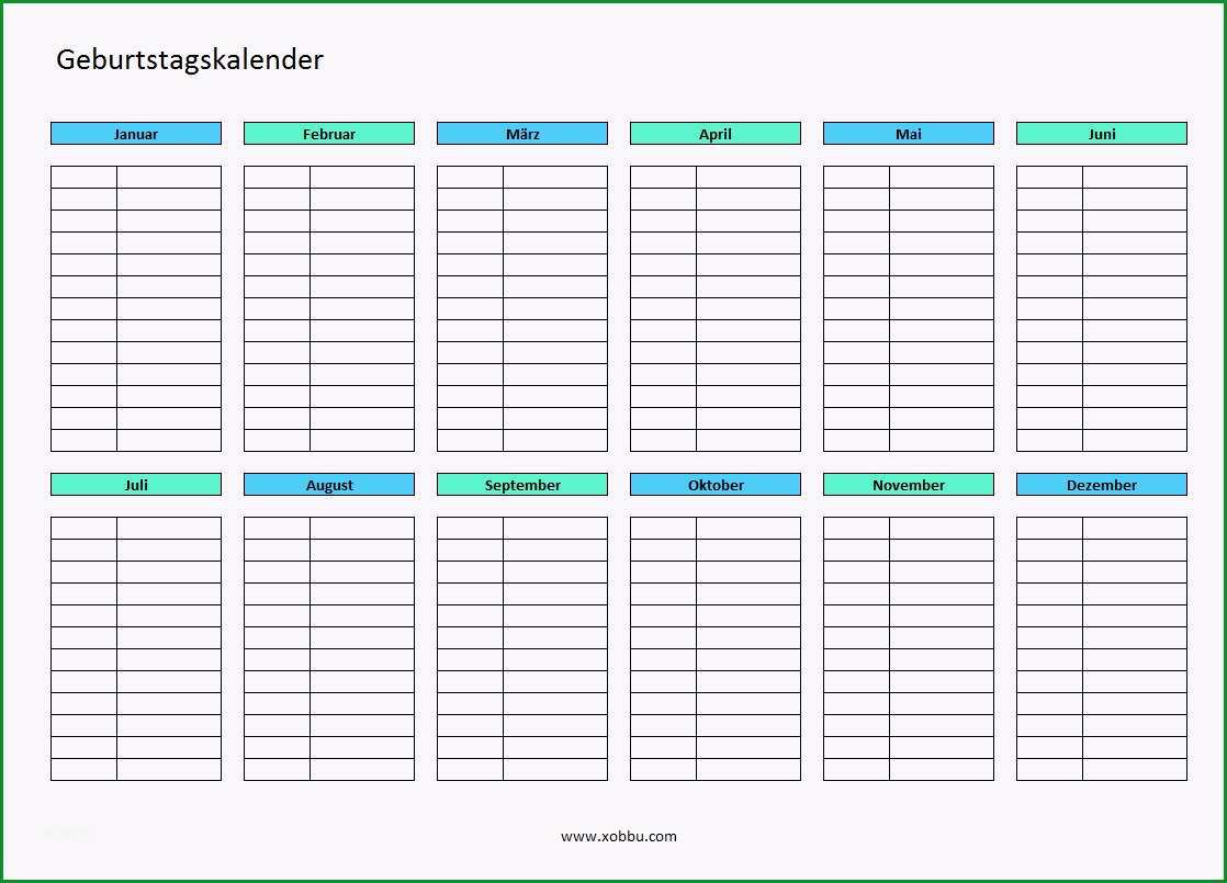 geburtstagskalender ohne jahr kostenlos