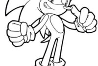 sonic running coloring page