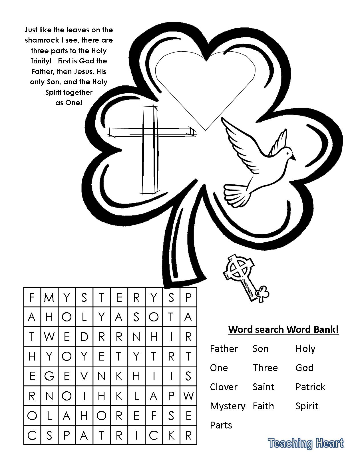 printable holy trinity coloring page