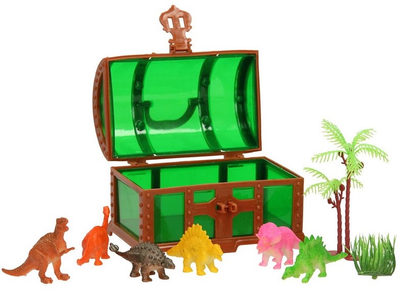 WORLD OF DINOSAURS Spielset 8-teilig in Schatztruhe 7x12cm im display (12)