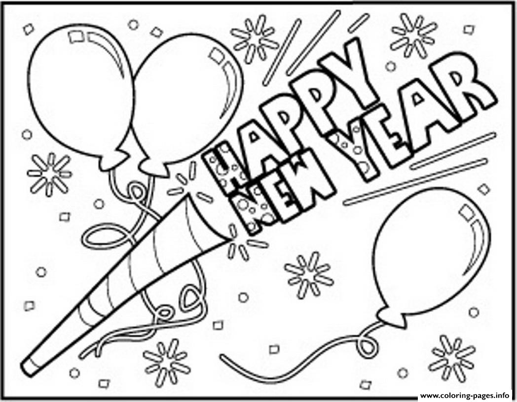 Happy New Year To Download Coloring page Printable