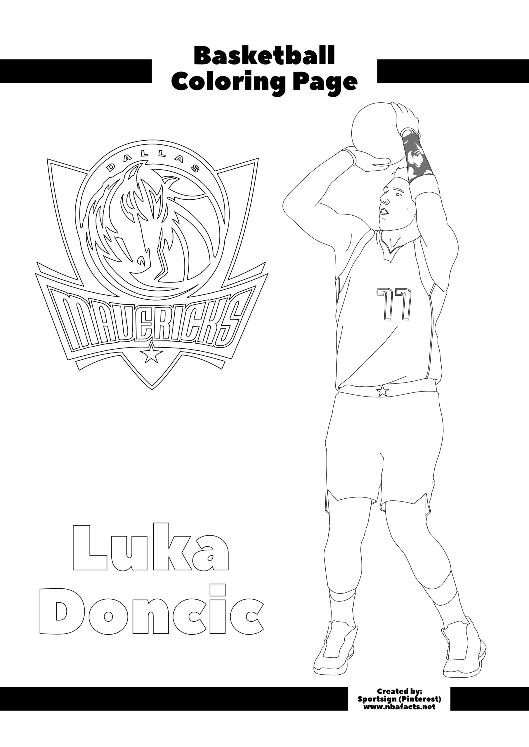 luka doncic coloring page