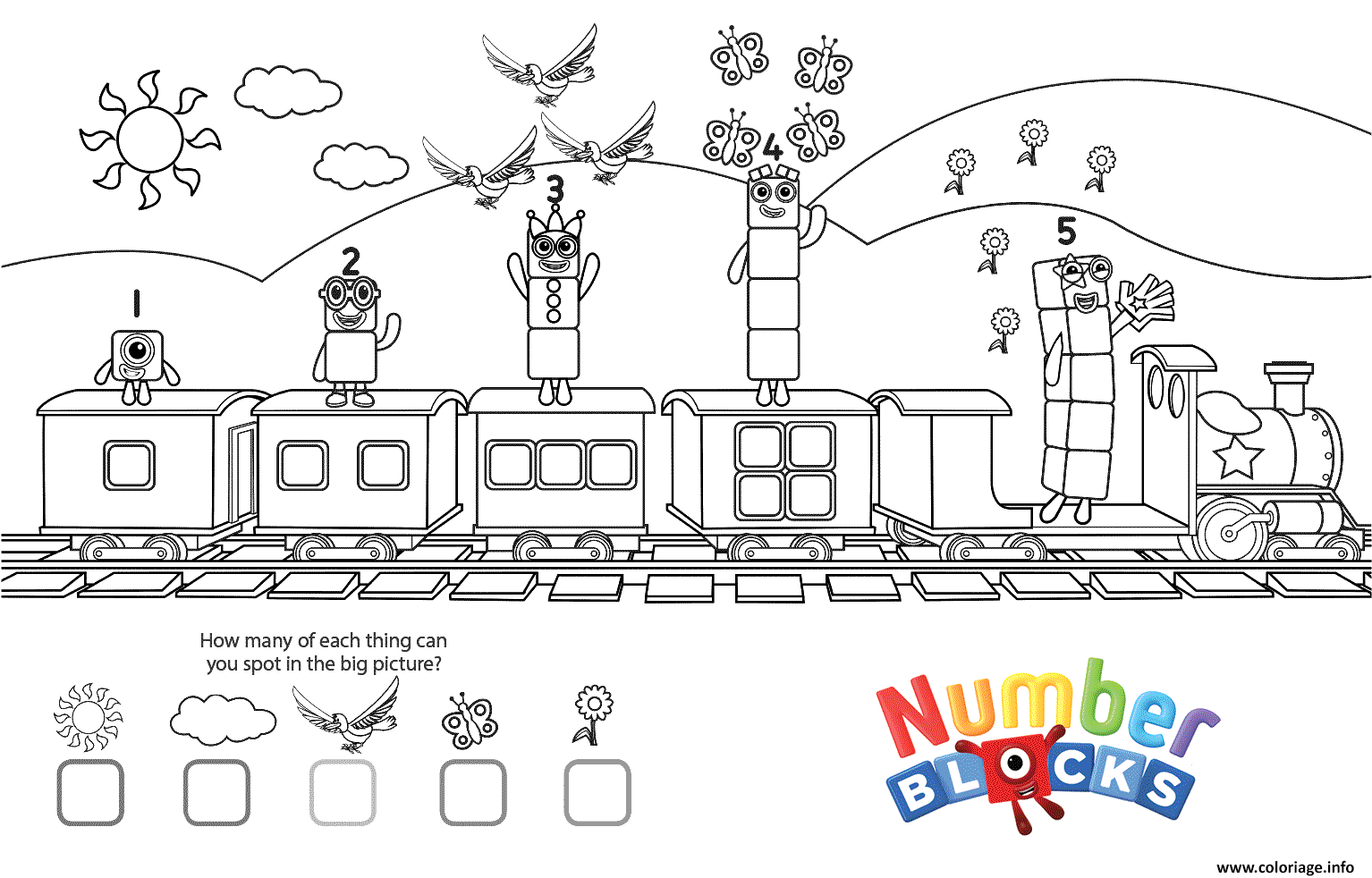 numberblocks coloring pages 1000