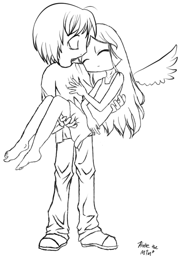 angel anime coloring pages