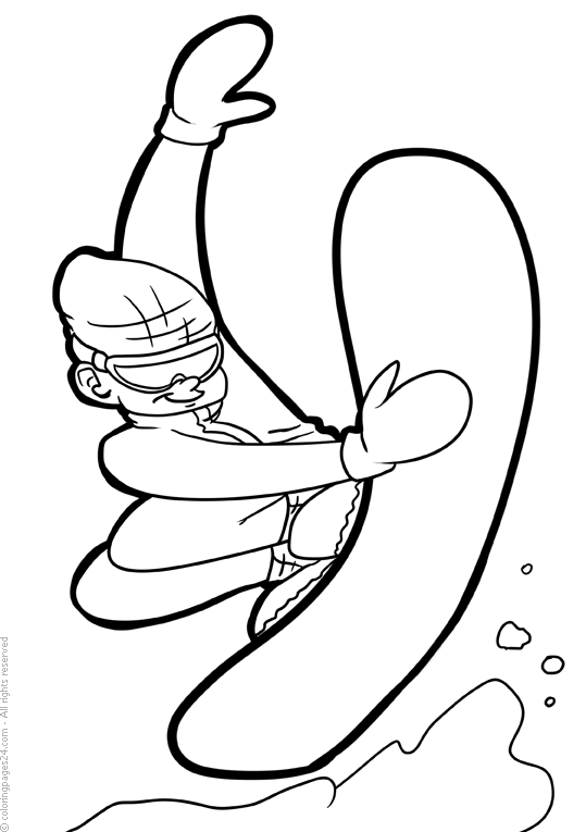 snowboarding coloring page