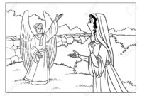 angel gabriel and mary coloring page