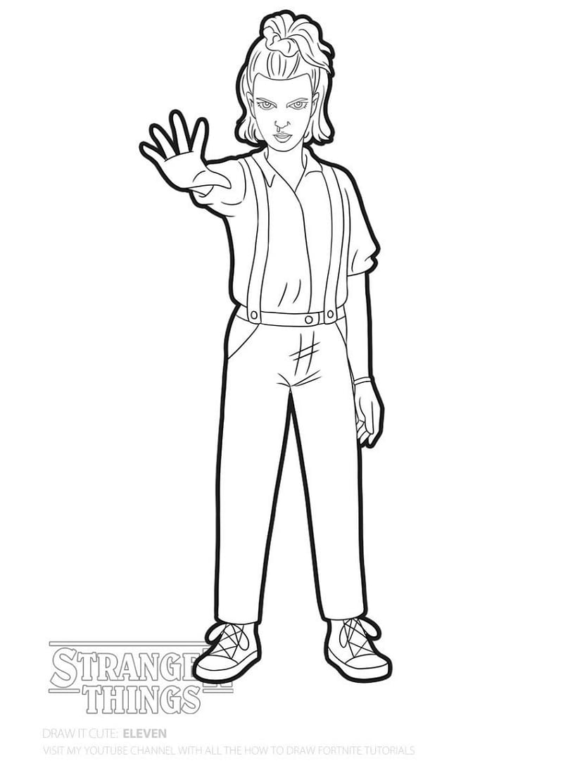 eleven coloring pages stranger things