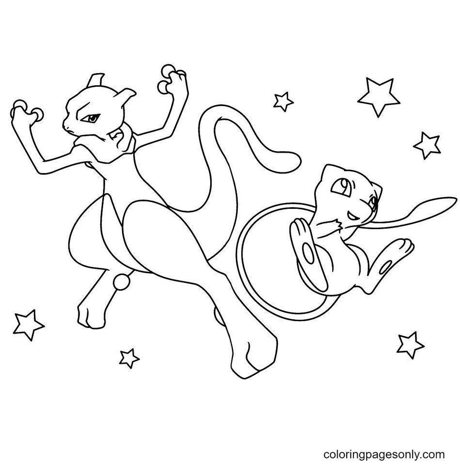 pokemon mewtwo coloring page