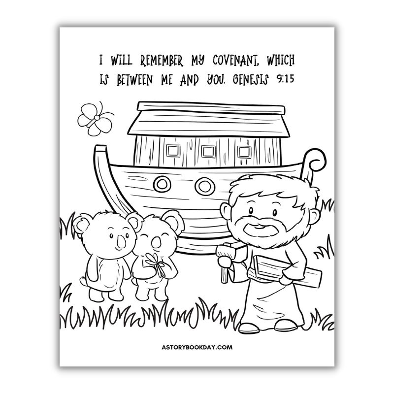 simple noah 039 s ark coloring page