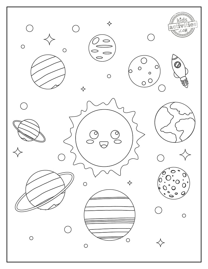 8 planets coloring pages