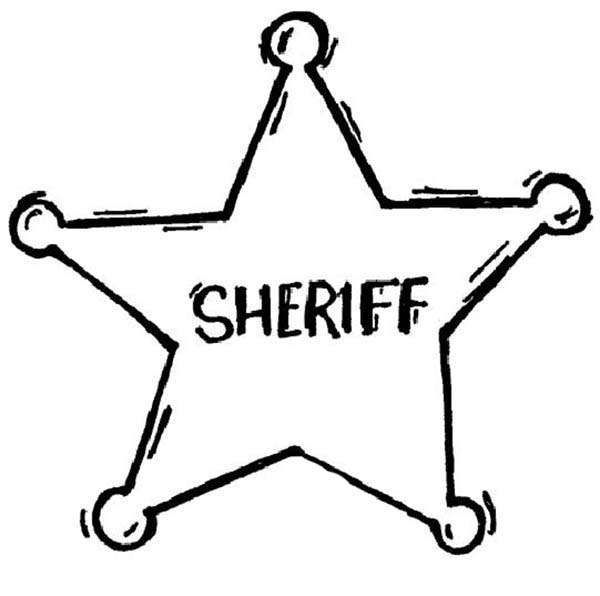 Sheriff Badge Coloring Page : Coloring Sky