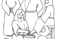 jesus washing feet coloring page