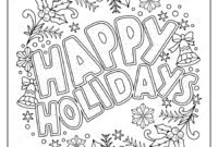 free printable happy holidays coloring pages