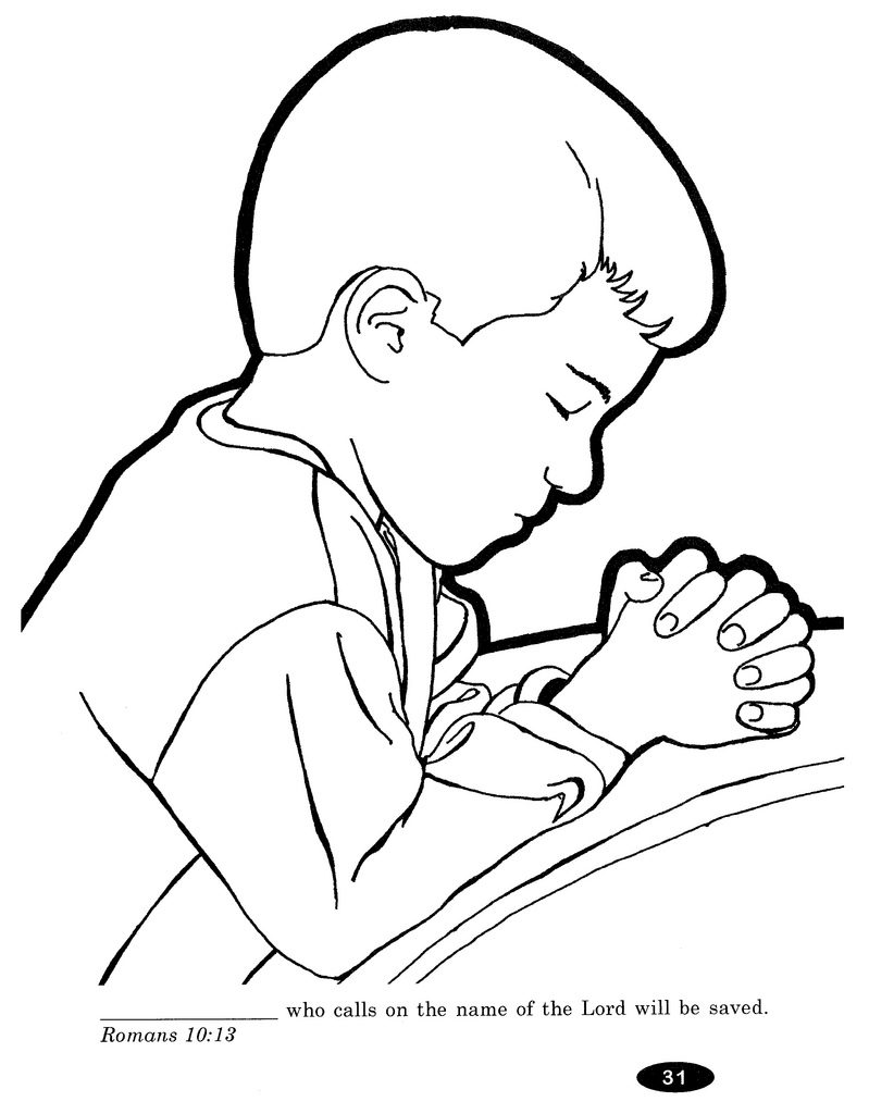 praying coloring page