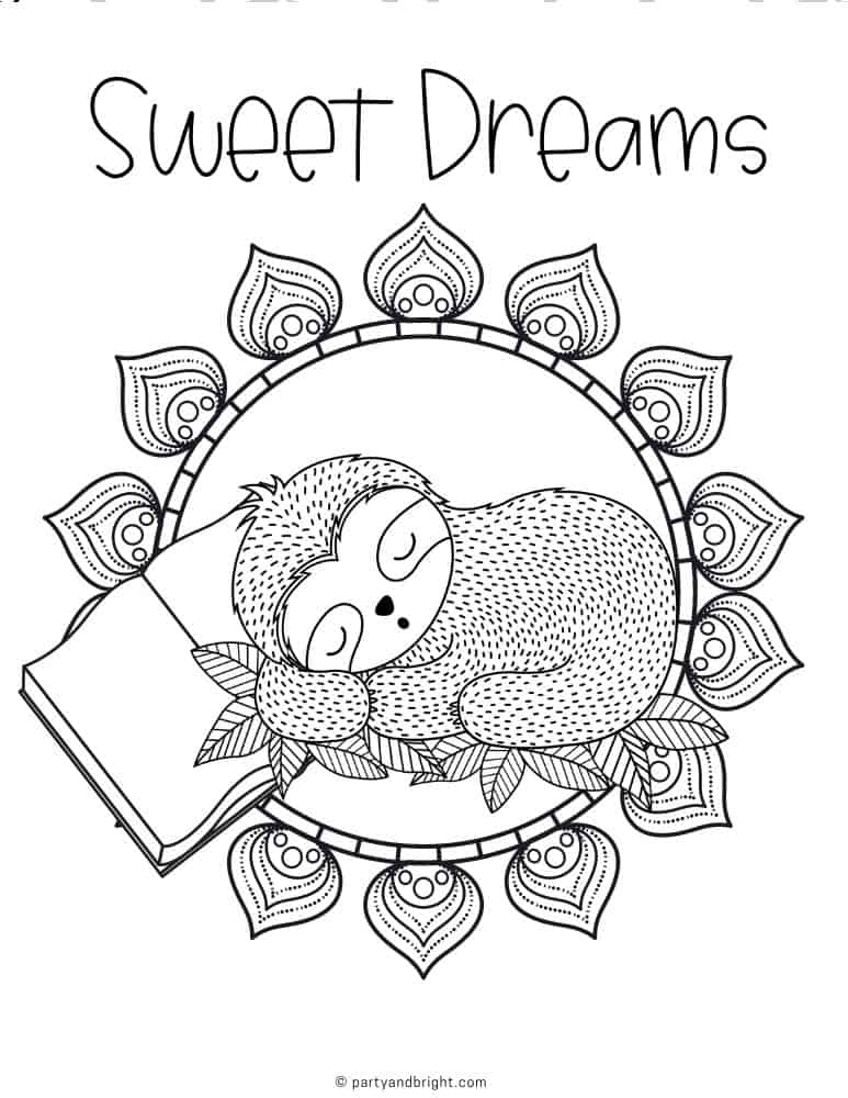 sloth printable coloring pages