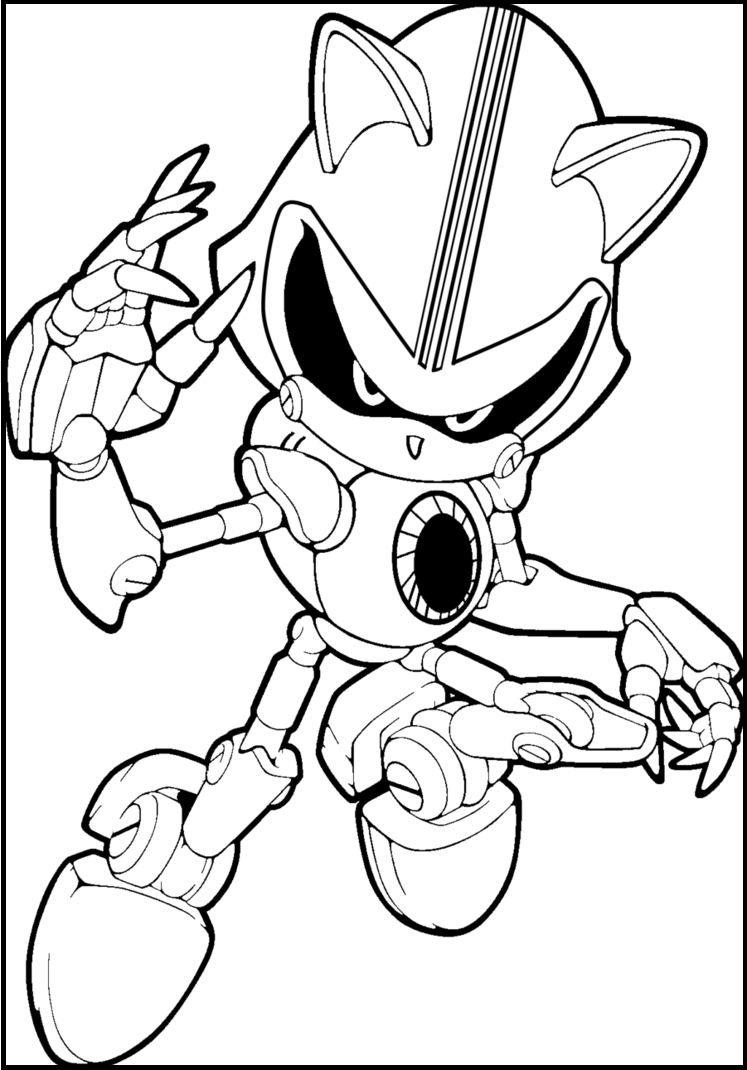 Metal Sonic Robot Coloring Pages For Kids #f8P : Printable Sonic the