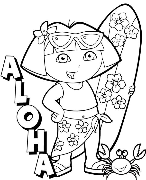 aloha coloring page