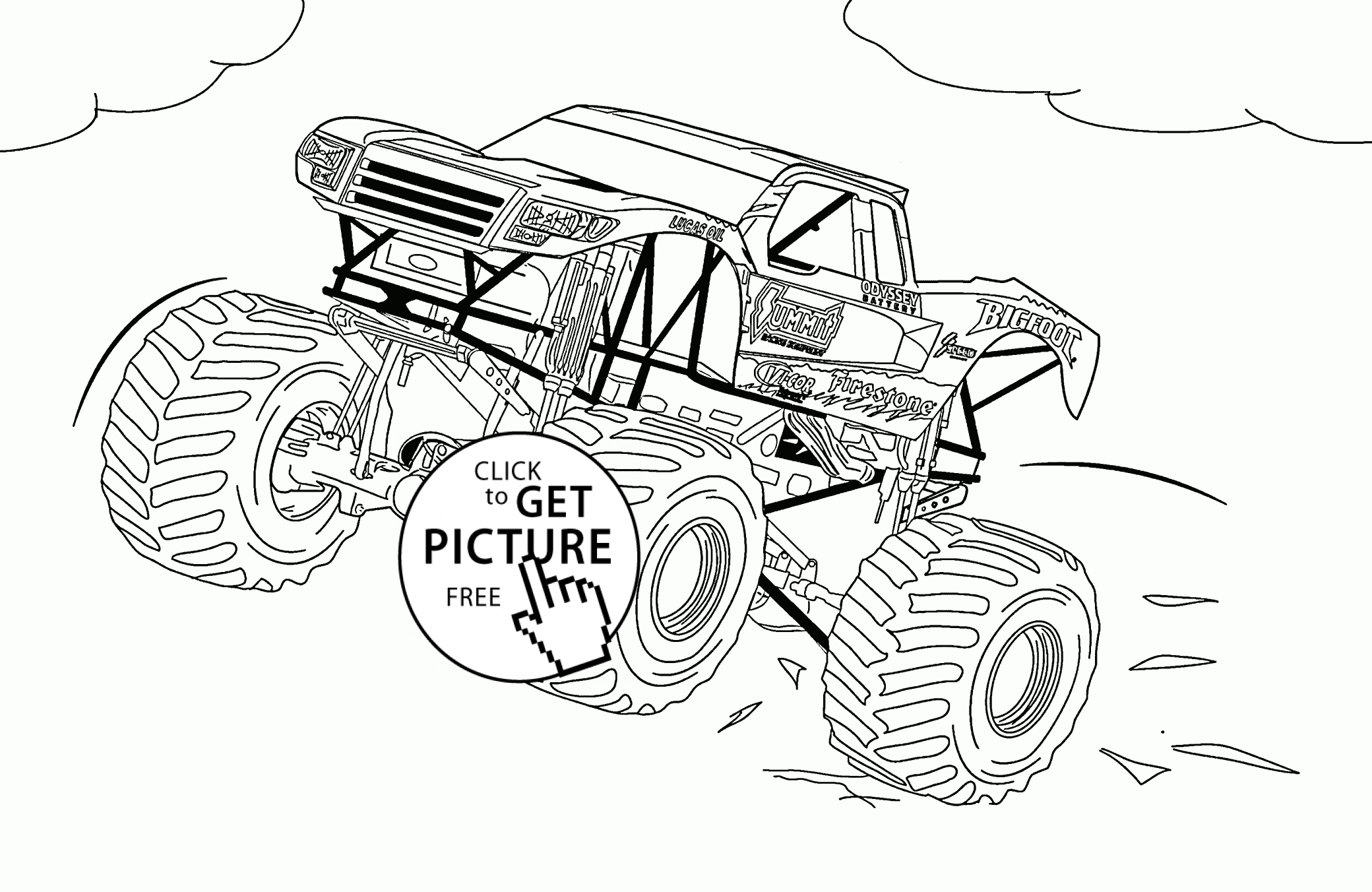 bigfoot monster truck coloring pages