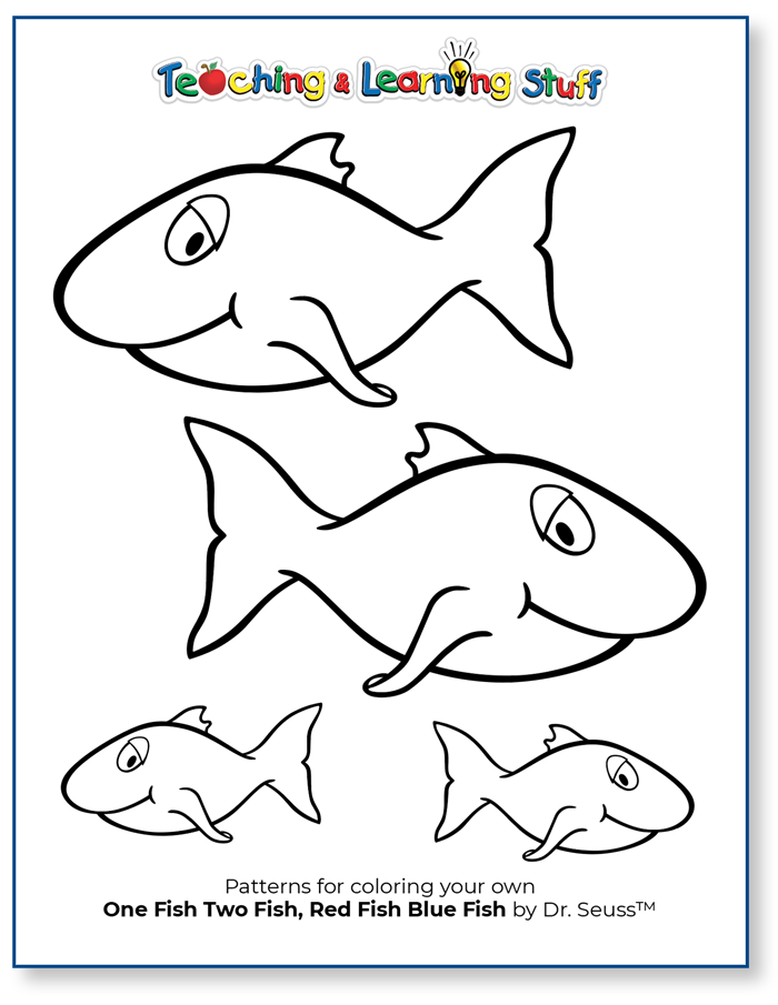 dr seuss coloring pages one fish two fish