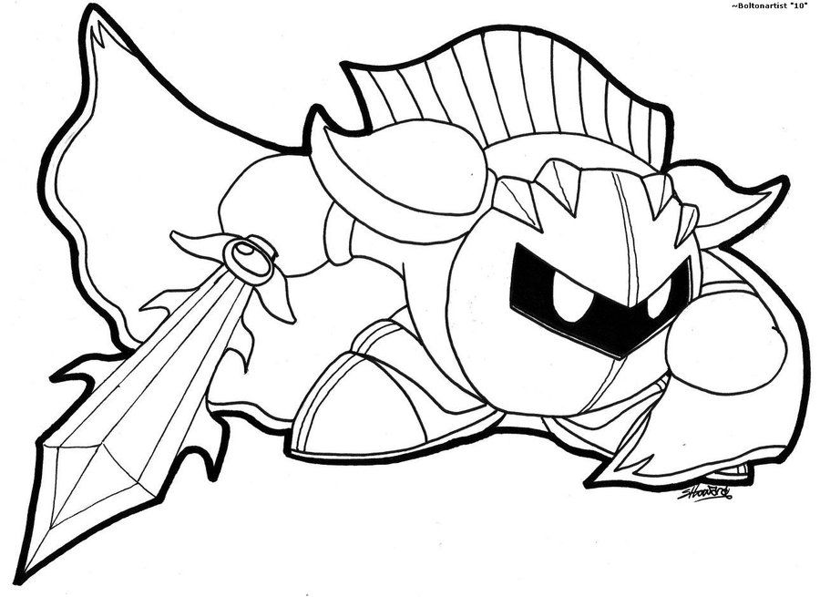 meta knight kirby coloring pages