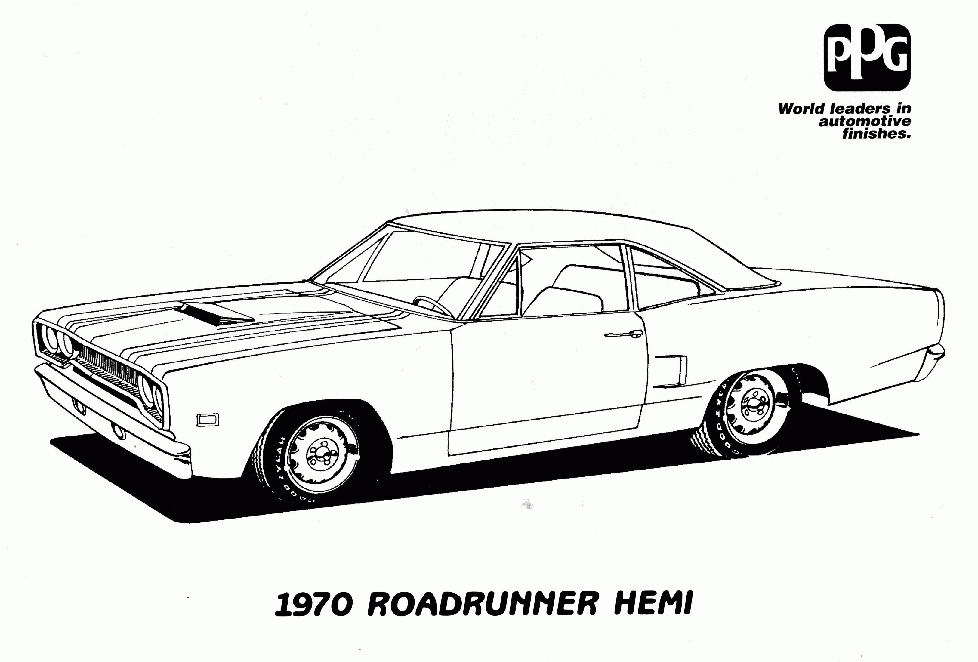 Muscle Cars Coloring Pages Free - Coloring Home